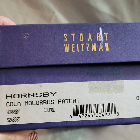 STUART WEITZMAN Women's Hornsby Patent Leather Flats Size 8.5 M Color = Cola - Picture 7 of 7